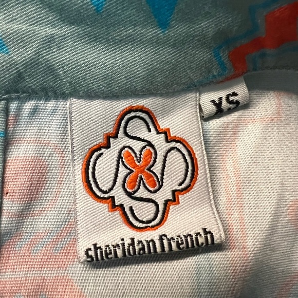 Sheridan French Patterned Gray and Orange Red Women's Casual Dress Size XS - Picture 7 of 13